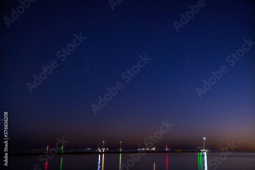 Port Camargue night sky