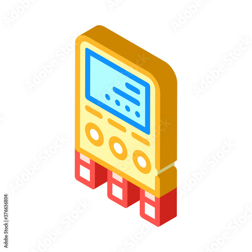 gauge manifold measuring equipment isometric icon vector illustration