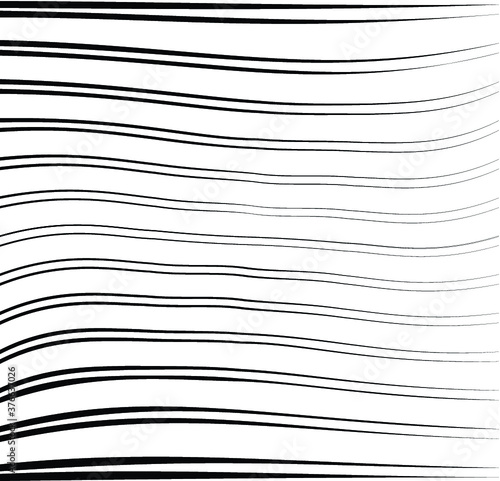 Abstract warped horizontal Striped Background . Vector curved twisted straight, waved lines texture 