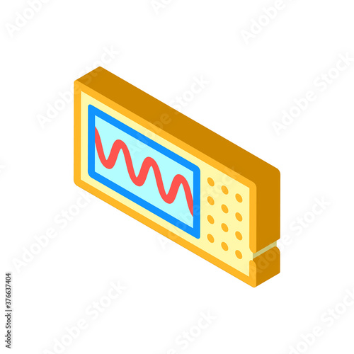 oscilloscope measuring equipment isometric icon vector illustration