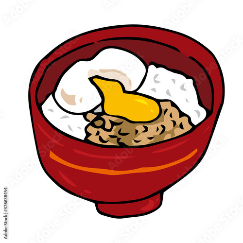 納豆卵ごはん　どんぶり