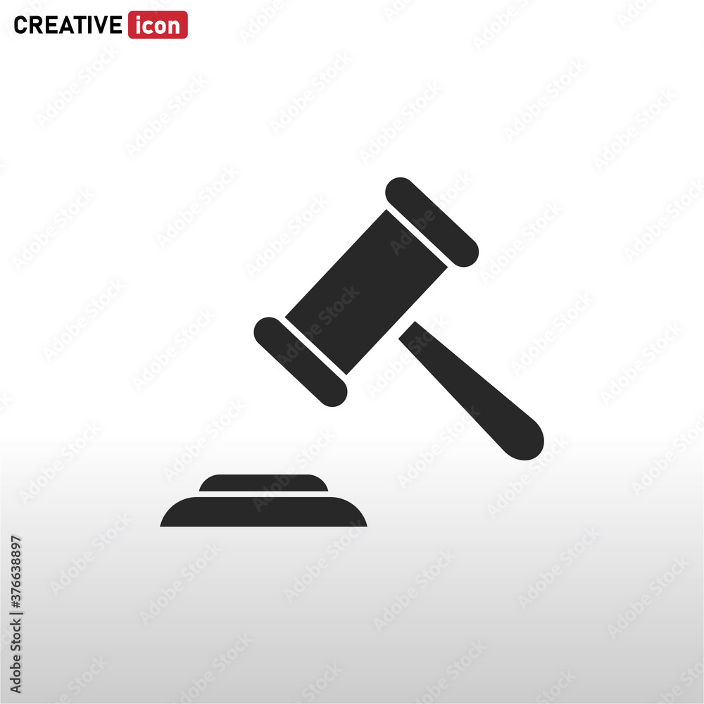 Hammer Judge icon vector . Judge sign Hammer Judge icon vector . Judge sign