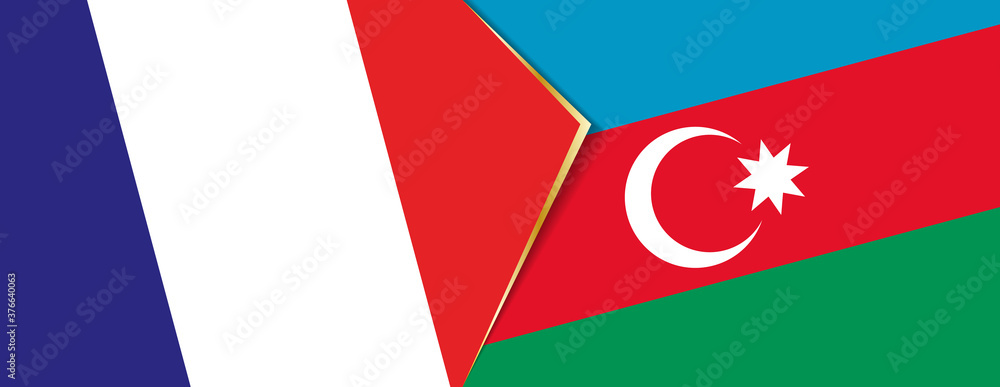 France and Azerbaijan flags, two vector flags. France and Azerbaijan flags, two vector flags.