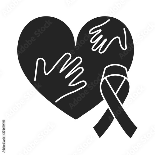 Pediatric oncology black glyph icon. Cancer treatment in children. Pictogram for web page, mobile app, promo. UI UX GUI design element
