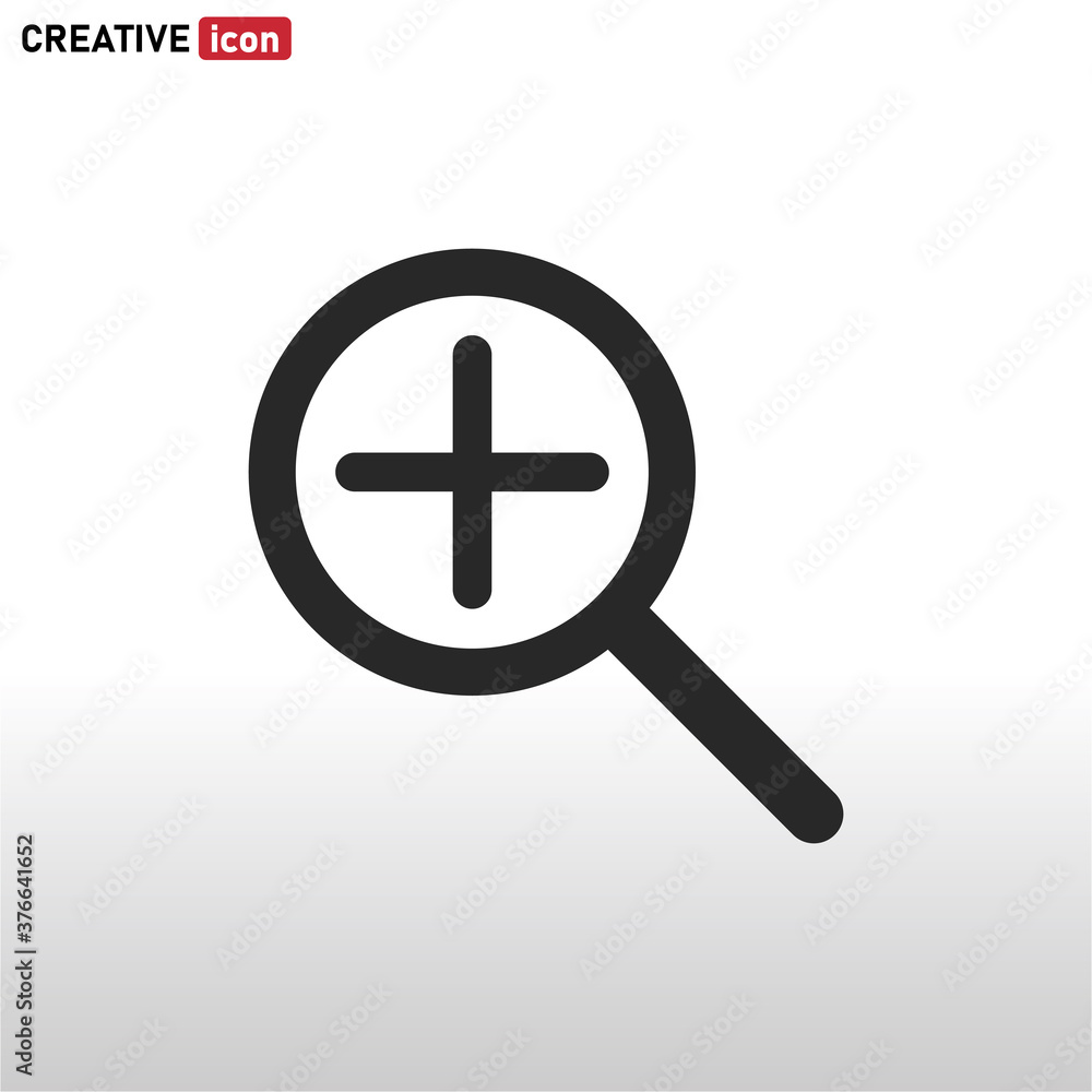 Fototapeta premium Zoom icon vector . Magnify Zoom sign