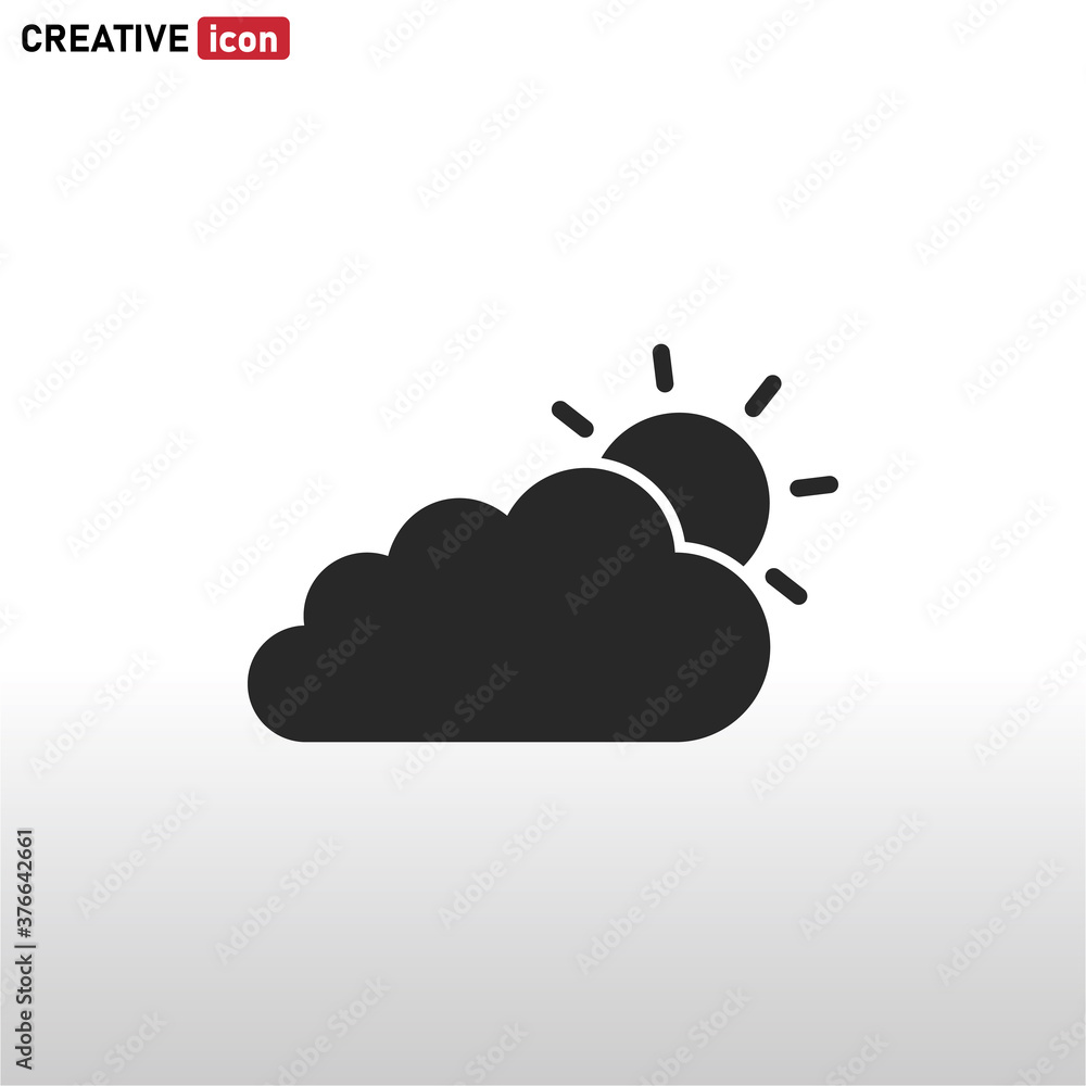 Cloud With Sun icon vector Cloud With Sun icon vector