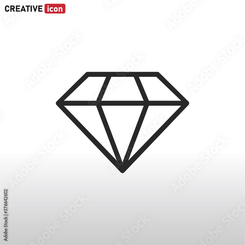 Diamond icon vector . crystal sign