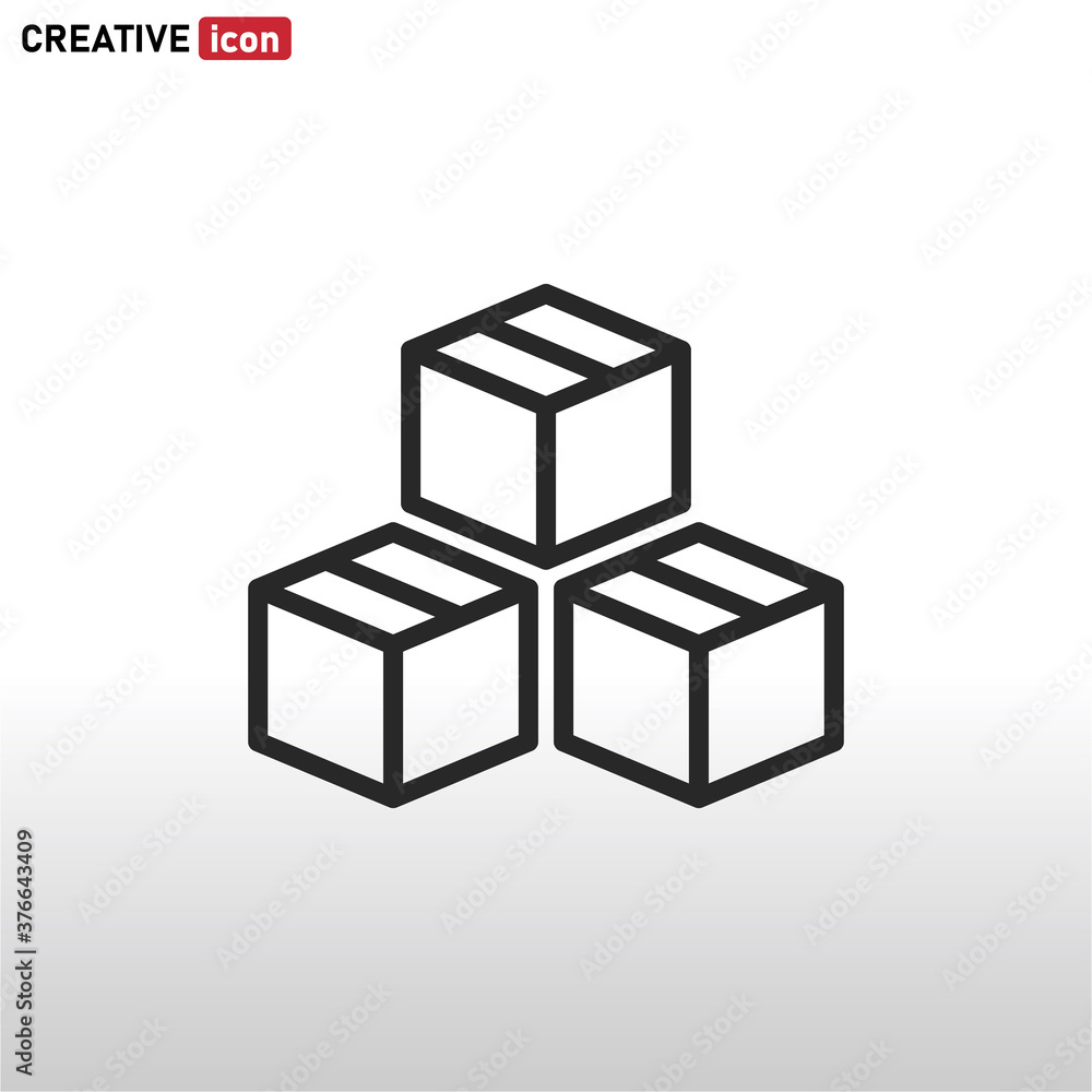 Box icon vector . Cargo sign Box icon vector . Cargo sign