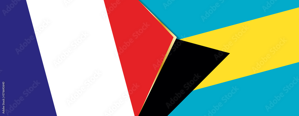 France and Bahamas flags, two vector flags. France and Bahamas flags, two vector flags.