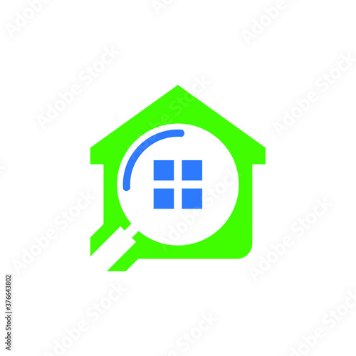 illustration vector graphic of searching house logo