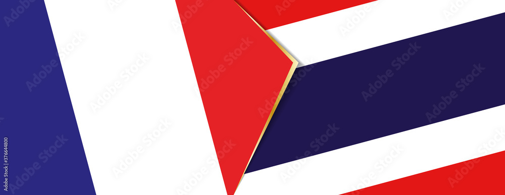 France and Thailand flags, two vector flags. France and Thailand flags, two vector flags.