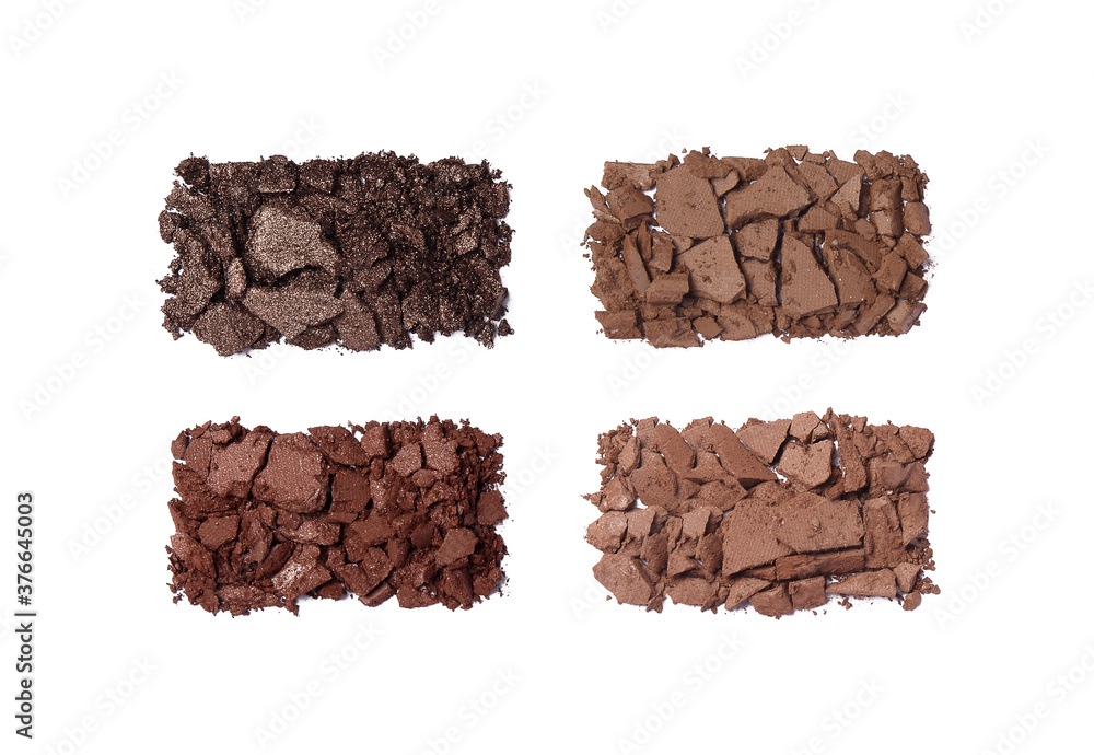 Crushed eyeshadow isolated on white Crushed eyeshadow isolated on white