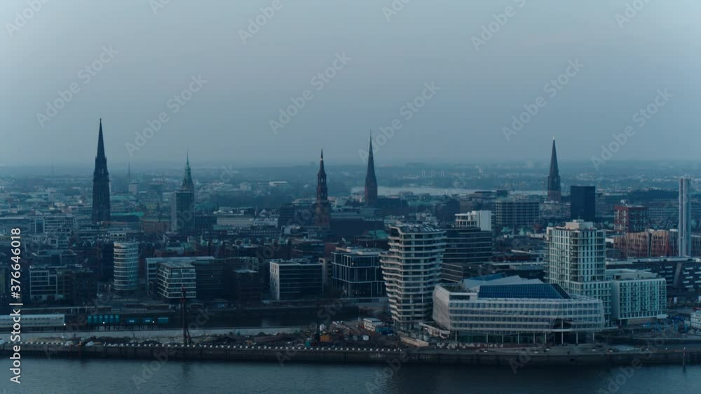 Cityscape and Southwest Port, Hamburg, Germany Cityscape and Southwest Port, Hamburg, Germany