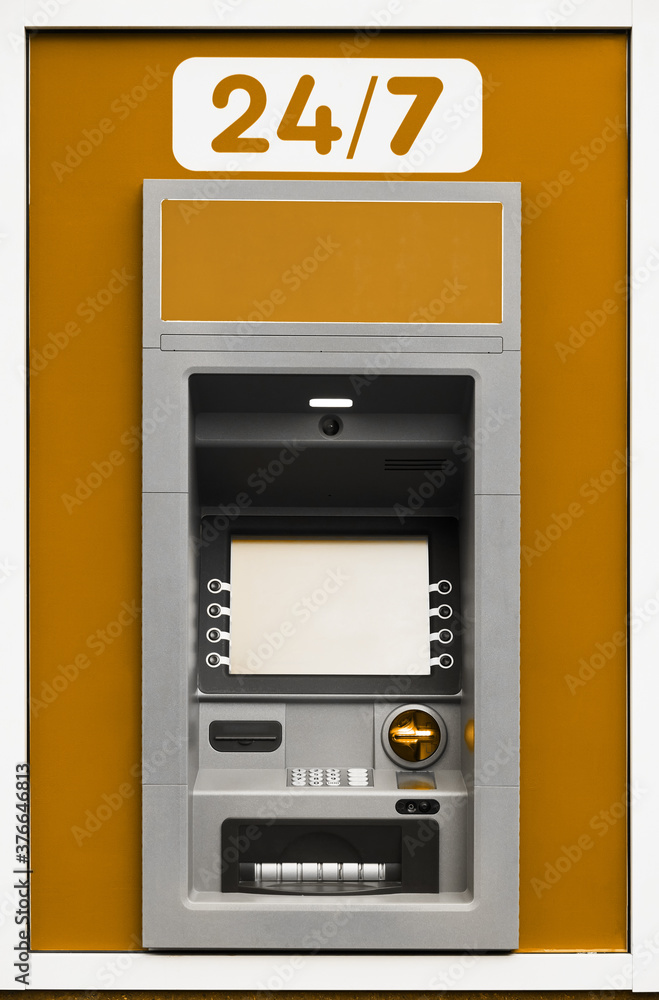 ATM machine, photo of one object in detail as a background, brown color ATM machine, photo of one object in detail as a background, brown color