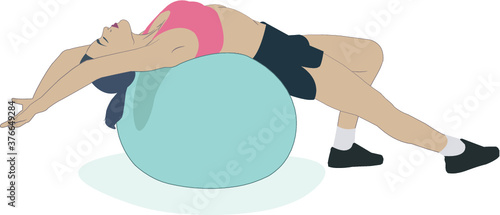vector illustration of a woman fitness