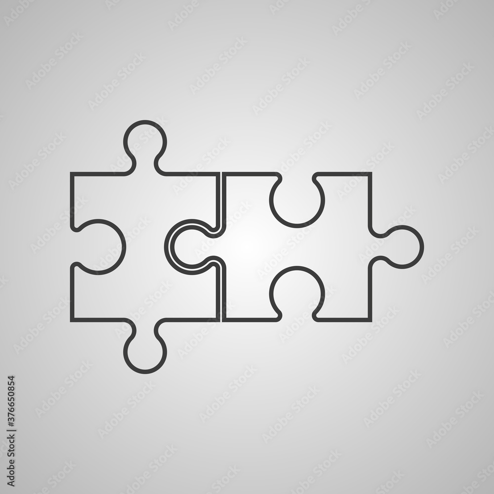 Fototapeta premium Abstract flat design concept with puzzle illustration on background collection