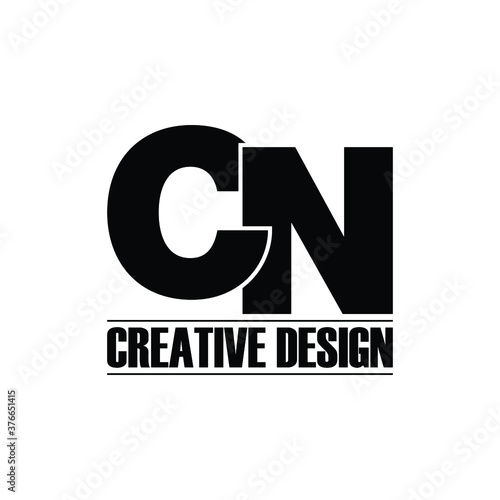 Letter CN simple logo design vector