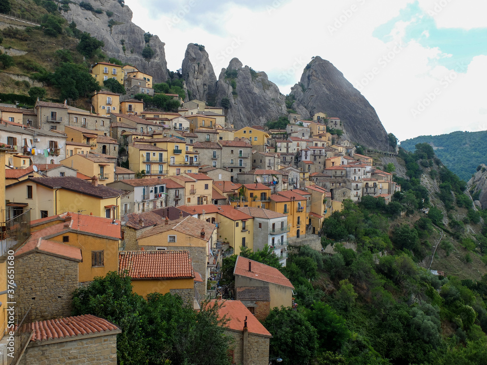view of the city of Castelmezzano (Potenza)