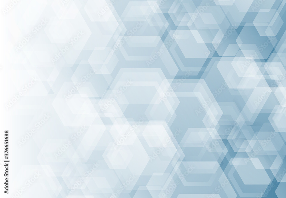 Abstract gradient white and blue design template with hexagonal pattern design technology background. illustration vector eps10 Abstract gradient white and blue design template with hexagonal pattern design technology background. illustration vector eps10