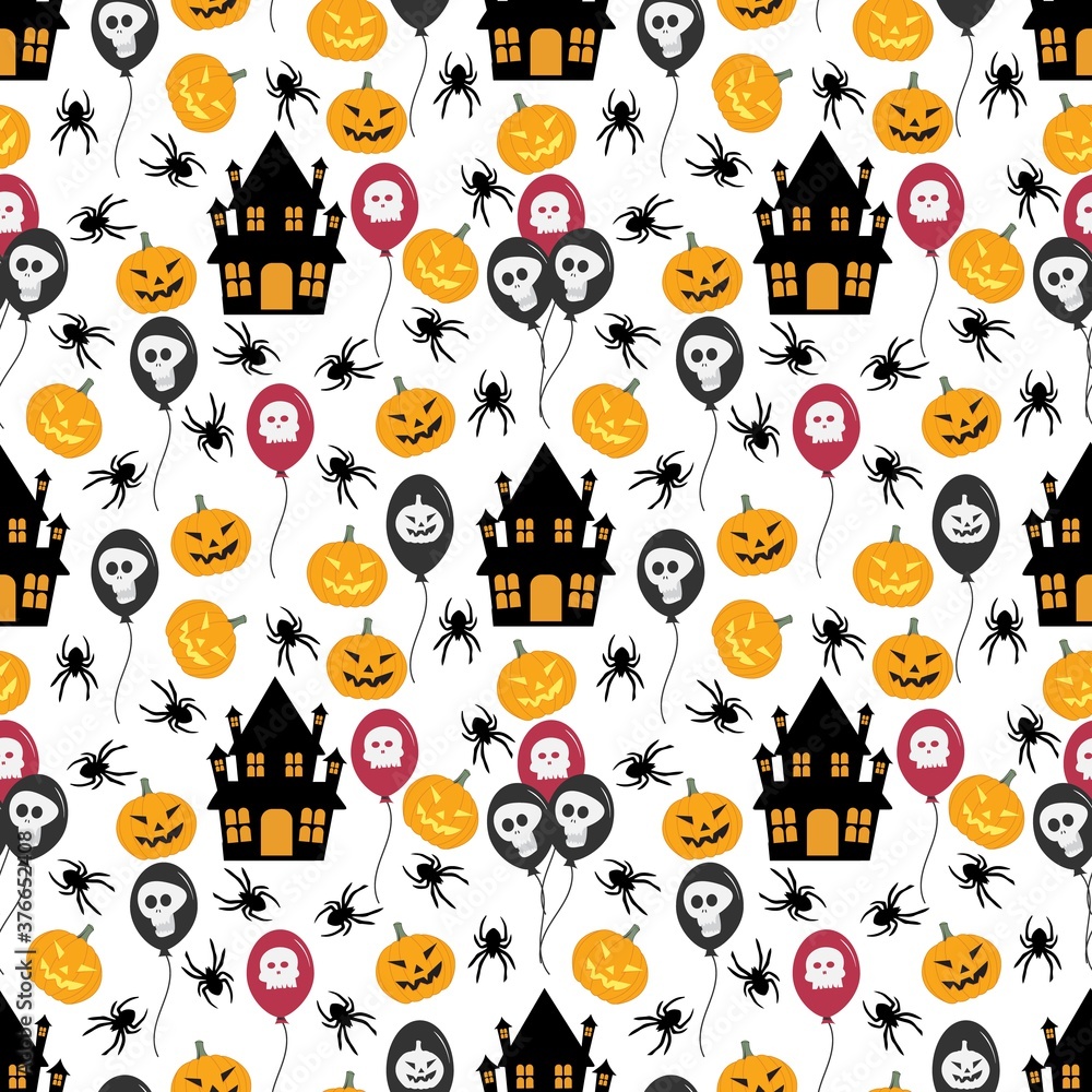 pattern design with halloween ornament, copy space