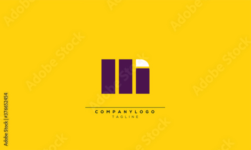 MI Abstract initial monogram letter alphabet logo design