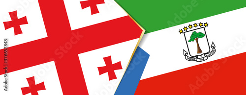 Georgia and Equatorial Guinea flags, two vector flags.