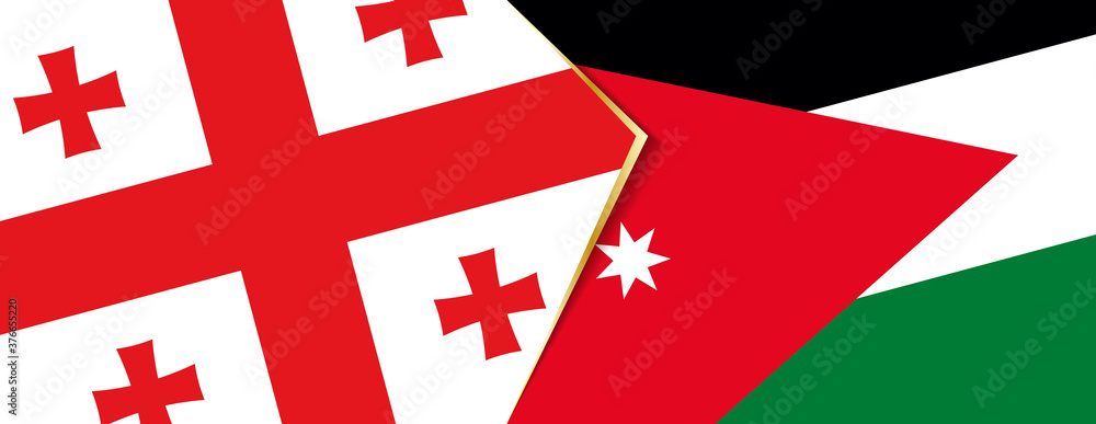 Georgia and Jordan flags, two vector flags.