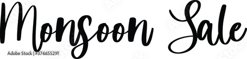 Monsoon Sale,Typography/Calligraphy Black Color Text On White Background