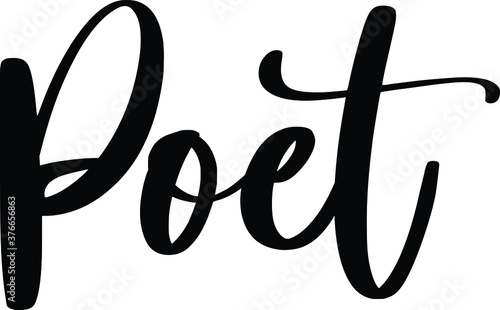 Poet Typography/Calligraphy  Black Color Text On White Background