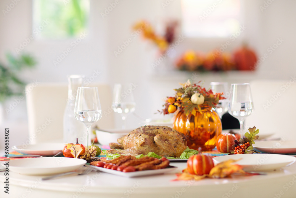 Thanksgiving dinner. Turkey table setting. Thanksgiving dinner. Turkey table setting.