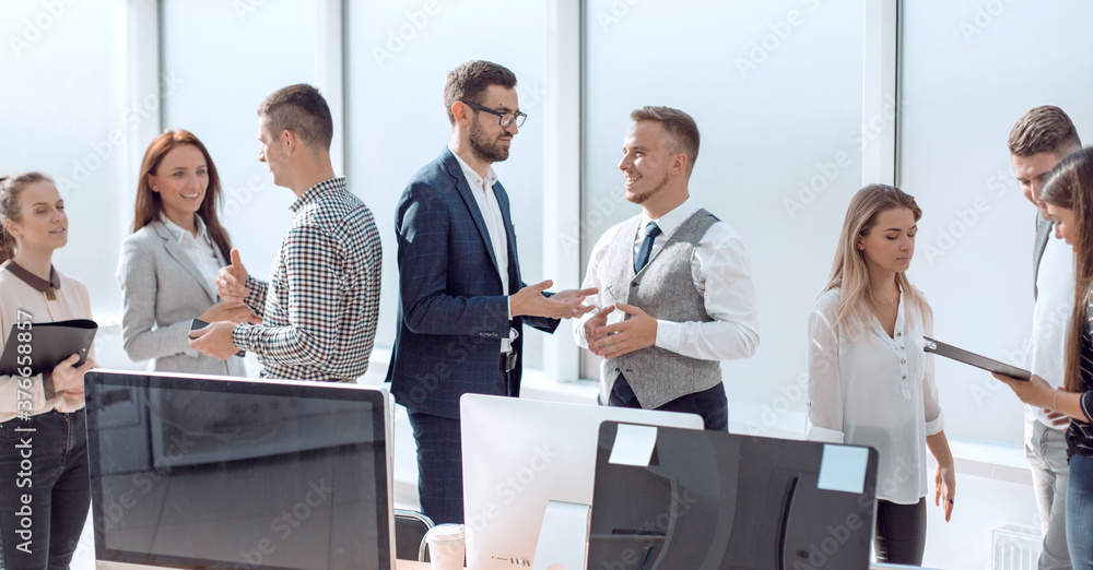 workplace employees in a modern office. business concept workplace employees in a modern office. business concept