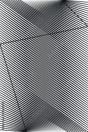 Abstract halftone lines black and white background, geometric dynamic pattern, vector modern design texture.