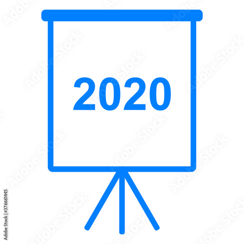 Jahr 2020 und Flipchart