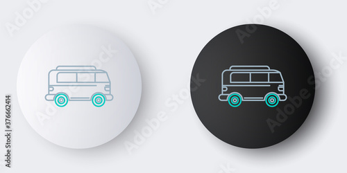 Line Retro minivan icon isolated on grey background. Old retro classic traveling van. Colorful outline concept. Vector.