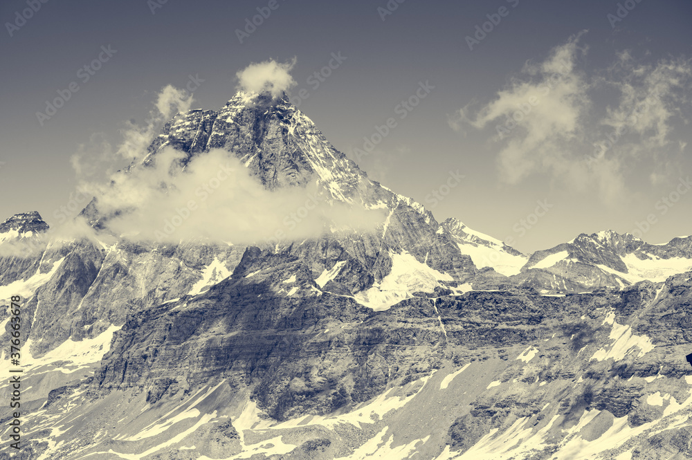 Spectacular view of Matterhorn from Italian side. Spectacular view of Matterhorn from Italian side.