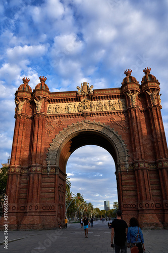Arco del Triunfo en Barcelona, España.