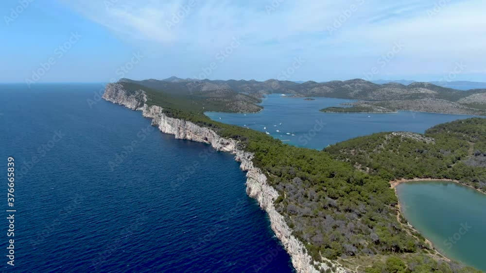 Croatia Tourism Travel Destination on Telascica Nature Park - Aerial Drone Panorama Croatia Tourism Travel Destination on Telascica Nature Park - Aerial Drone Panorama