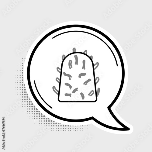 Line Rabies virus disease microorganisms icon isolated on grey background. Colorful outline concept. Vector.