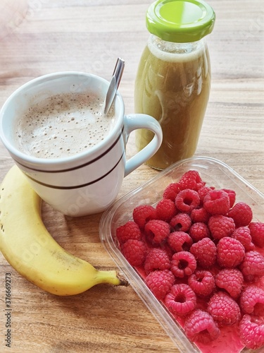 banana smoothie with strawberries