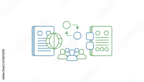 Wallpaper Mural Communication concept for web and infographic. Linear design style modern vector illustration. The word communication Torontodigital.ca