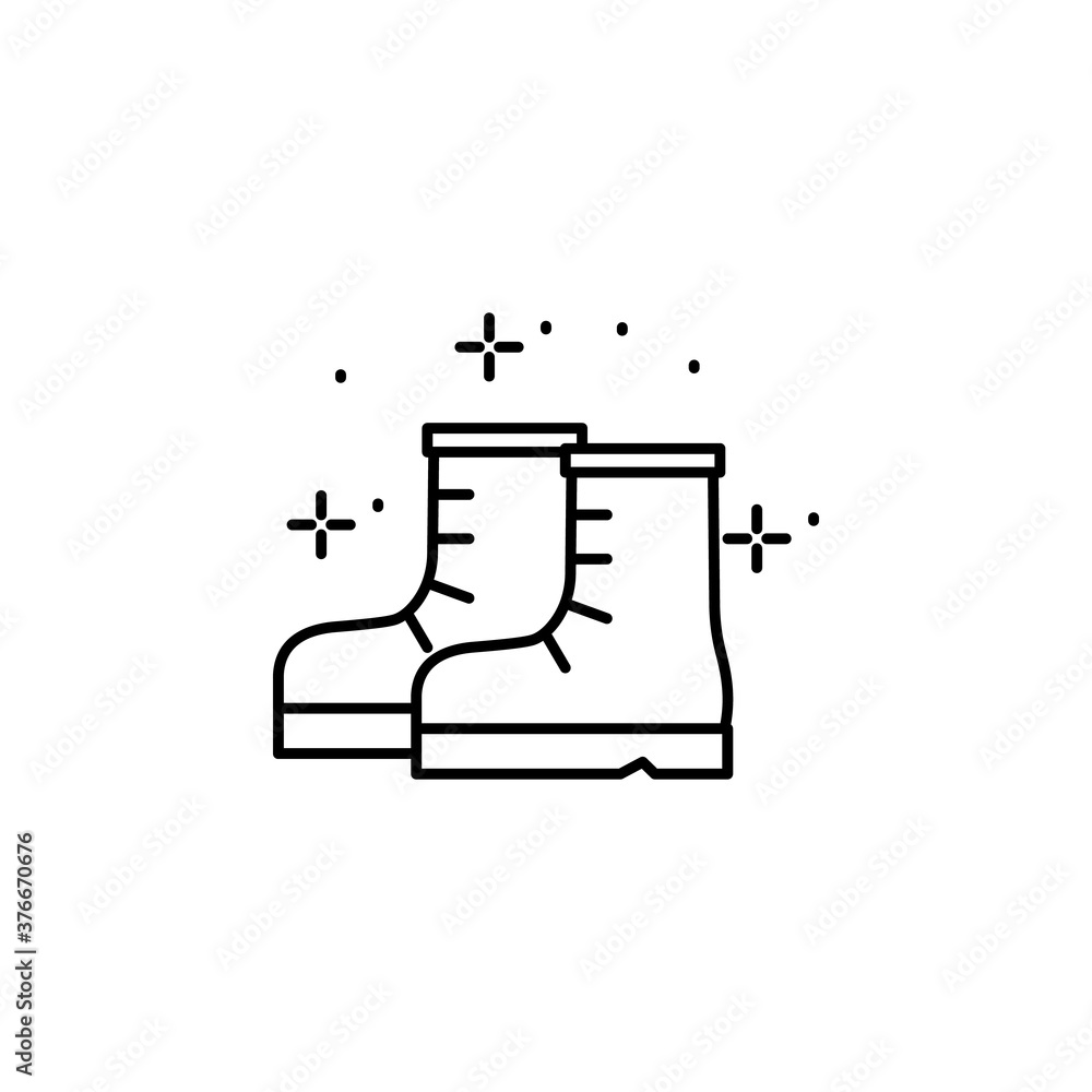 Shoes boots icon. Simple line, outline illustration of battle royale games icons for ui and ux, website or mobile application Shoes boots icon. Simple line, outline illustration of battle royale games icons for ui and ux, website or mobile application