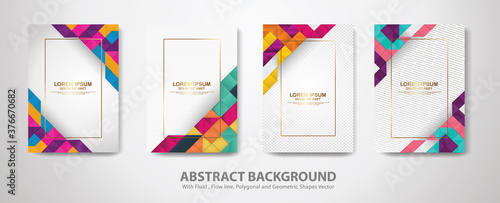 Set of cover design template with modern diagonal texture ornament backgrounds