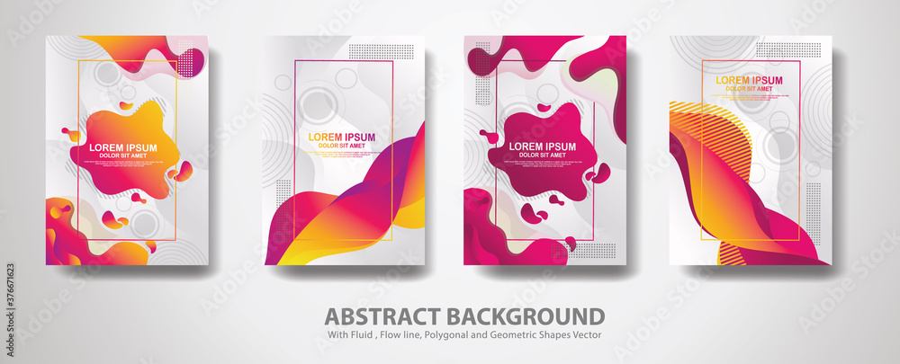 Set of cover design template in trendy vibrant gradient colors with abstract fluid shapes Backgrounds Set of cover design template in trendy vibrant gradient colors with abstract fluid shapes Backgrounds