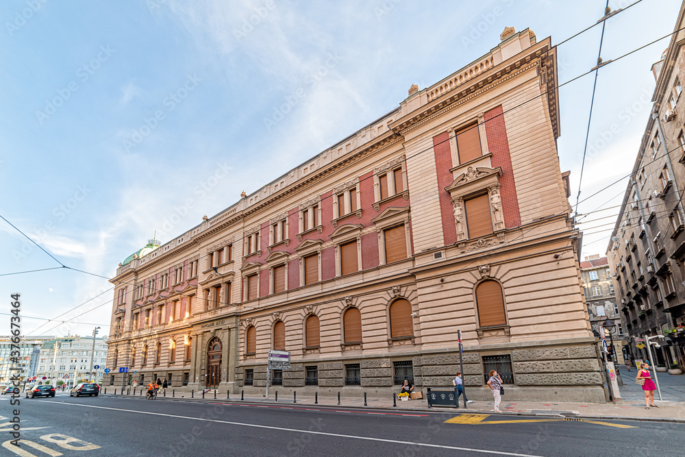 Belgrade, Serbia - August 27, 2020: The building of the National Museum in Belgrade