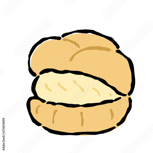 Illustration of Cream puff: Illustration like hand drawn illustration with ink and brush