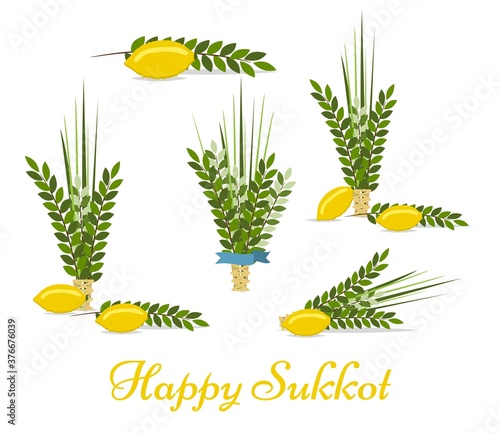 Happy Sukkot set design elements