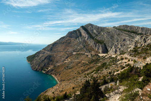 Beggining of Riviera Makarska in Dalmatia  Croatia.