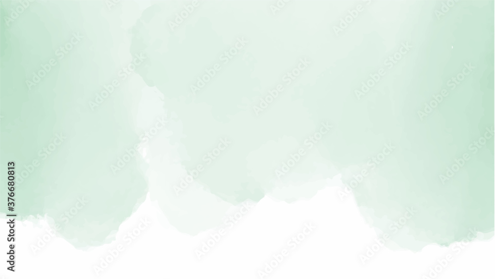 Green background with watercolor texture in abstract vintage pastel