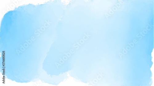 Light blue watercolor label. Vector illustration.