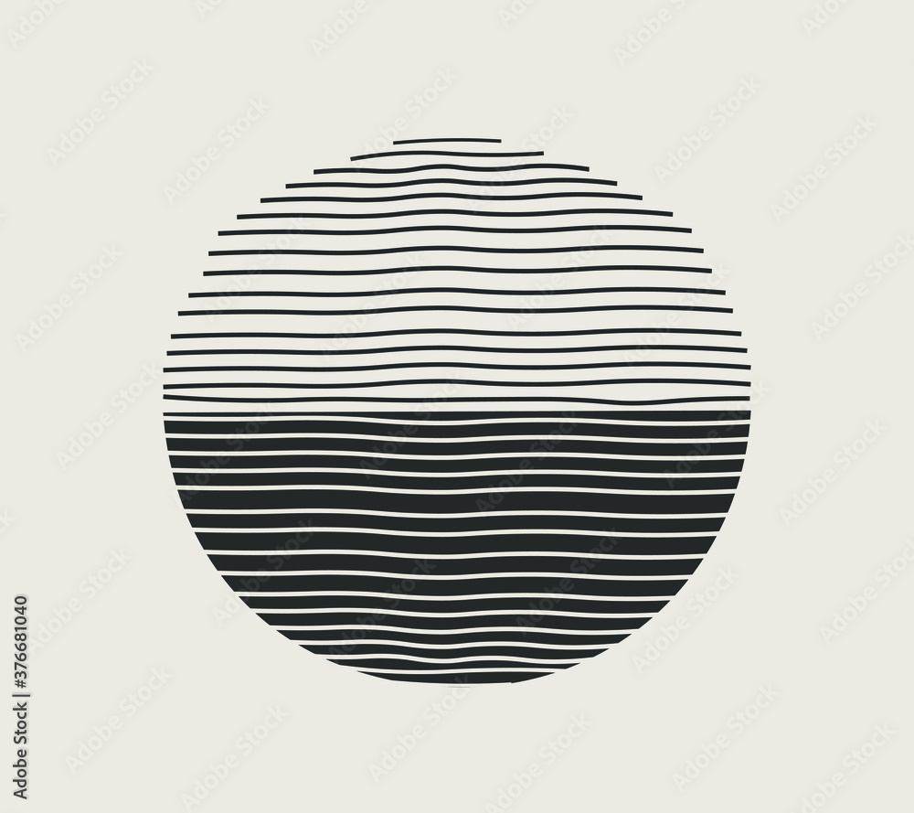 Trendy abstract minimalistic art composition. Suitable for wall decoration, modern interior design, postcard or brochure design. Vector illustration
